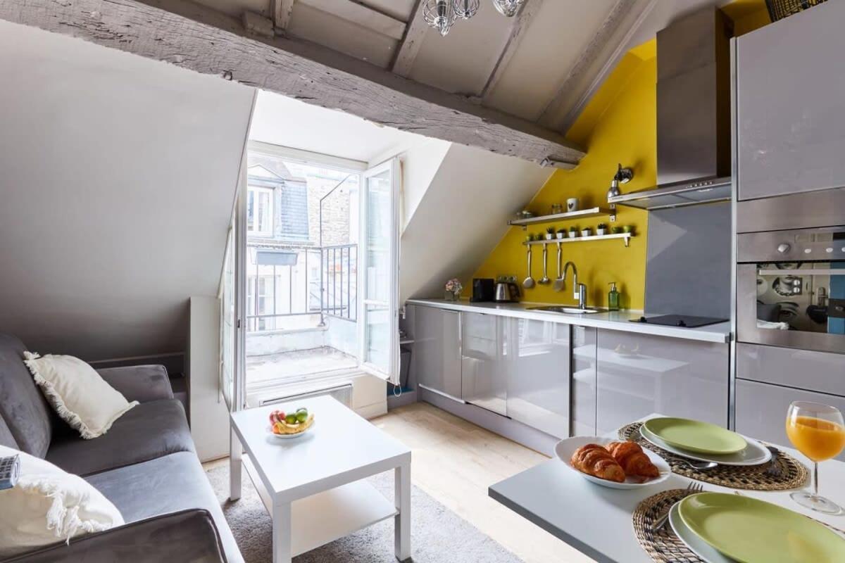 Vosges 1Br Cozy Apartman Párizs Kültér fotó