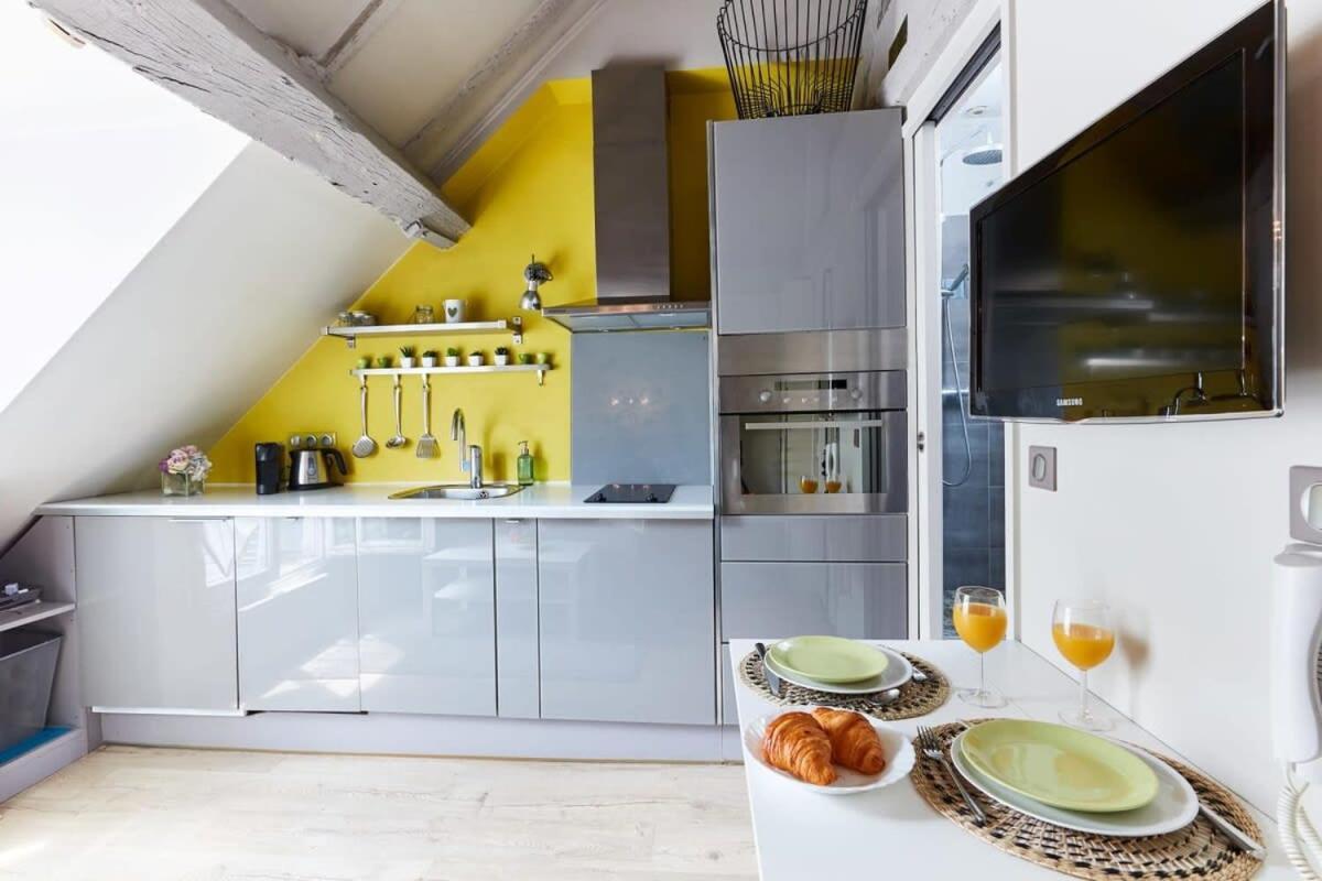 Vosges 1Br Cozy Apartman Párizs Kültér fotó
